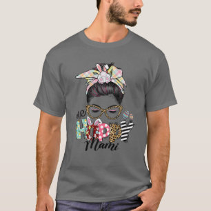 Camiseta Un amamantado Mami Messy Bun Hair feliz Día de Pas
