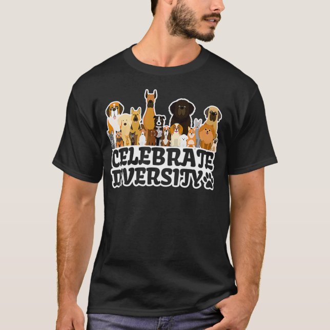 Camiseta Un amante del perro gracioso celebra la diversidad (Anverso)