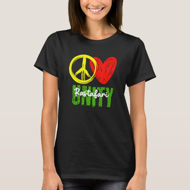 Camiseta Un amor Paz Amar Unidad Reggae Raíces Jamaica Ras (Anverso)