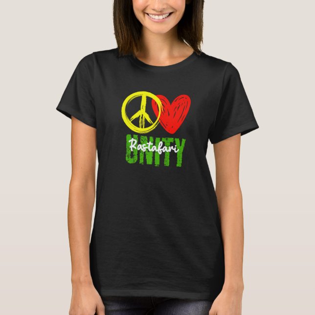 Camiseta Un amor Paz Amar Unidad Reggae Raíces Jamaica Ras (Anverso)