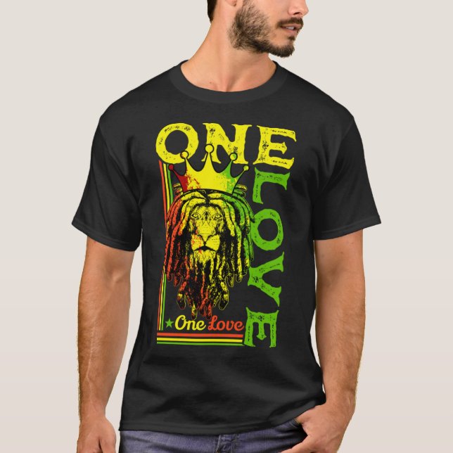 Camiseta Un amor rasta el orgullo jamaiquino reggae african (Anverso)
