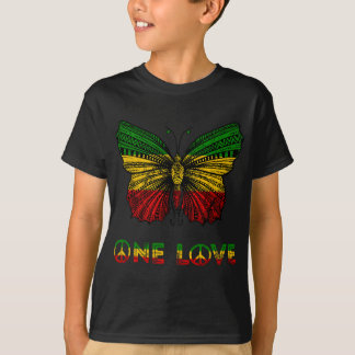 Camiseta Un amor rasta mariposa reggae hippie rastafari R