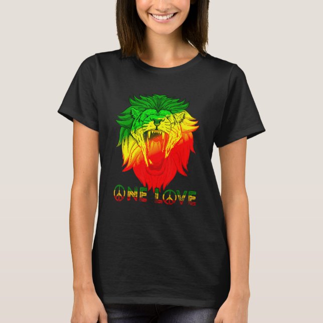 Camiseta Un Amor Rasta Reggae León Rastafario De Judah Ja (Anverso)