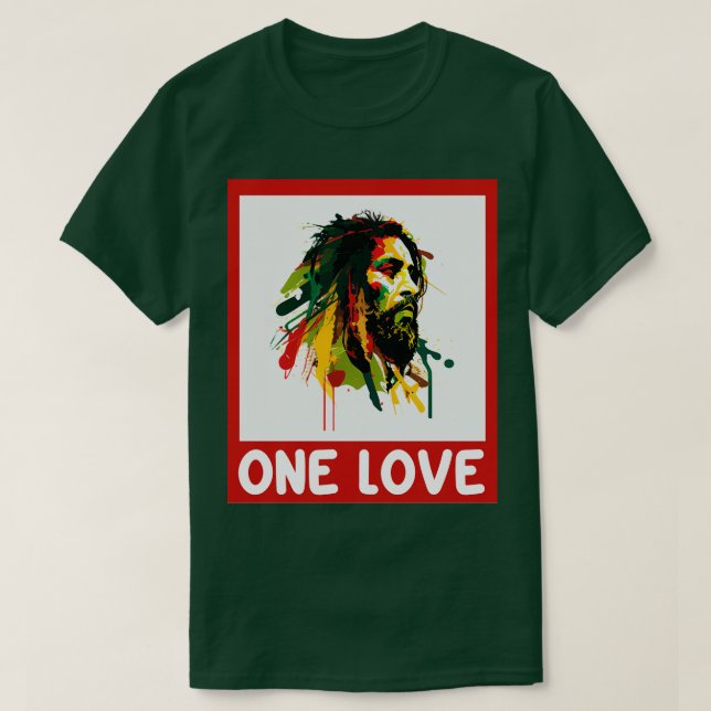 Camiseta Un amor rastafari rasta reggae (Diseño del anverso)