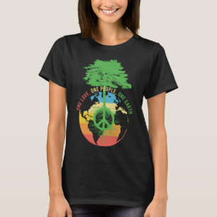 Camiseta Un amor un pueblo una tierra retro hippie de los a