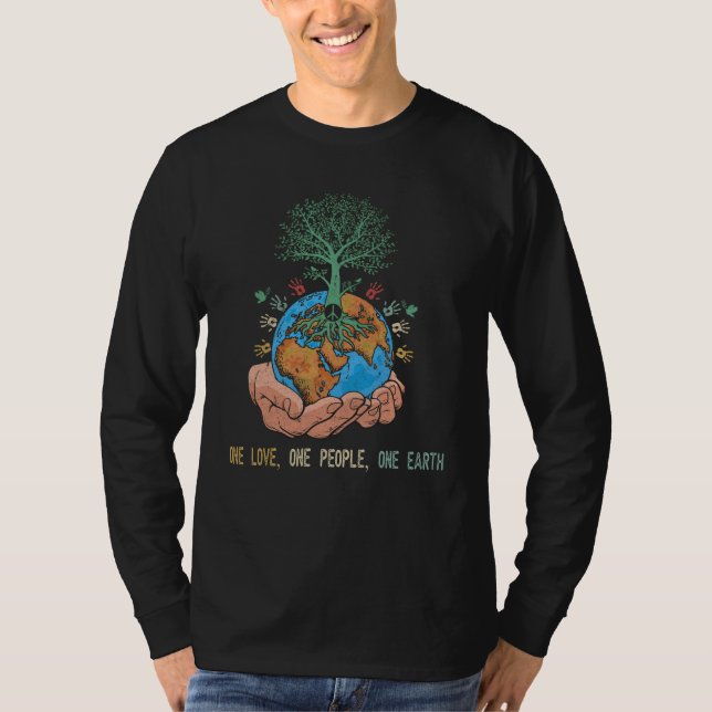 Camiseta Un amor una persona un día de la Tierra Paz Mundia (Anverso)