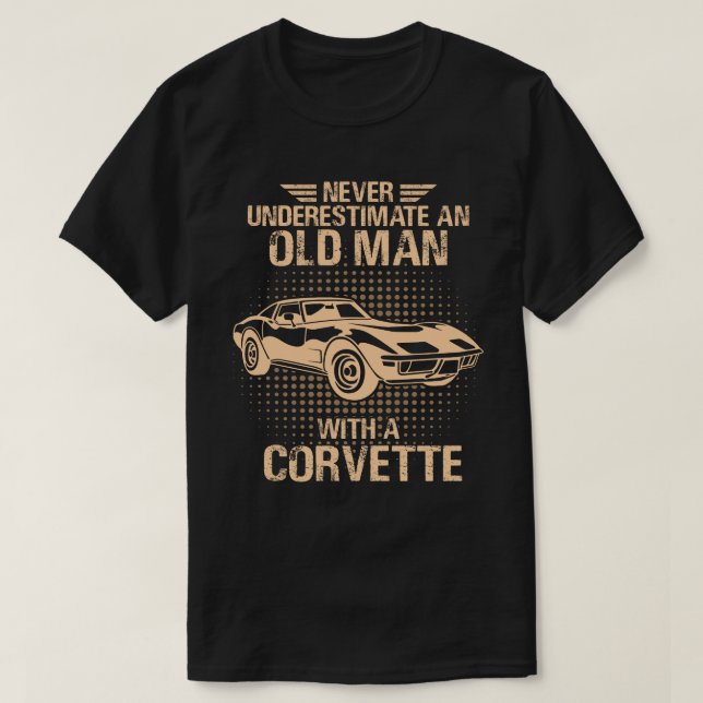 Camiseta Un anciano Corvette de Chevrolet 1979 C3 (Diseño del anverso)