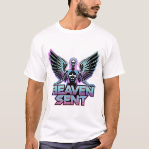 Camiseta Un ángel metálico brillante con alas, diseño Y2K
