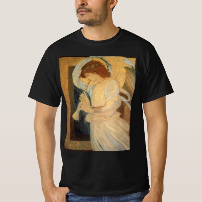 Camiseta Un ángel tocando un flageolet de Burne Jones (Anverso)