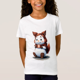 Camiseta Un animal acogedor con café   Arte IA