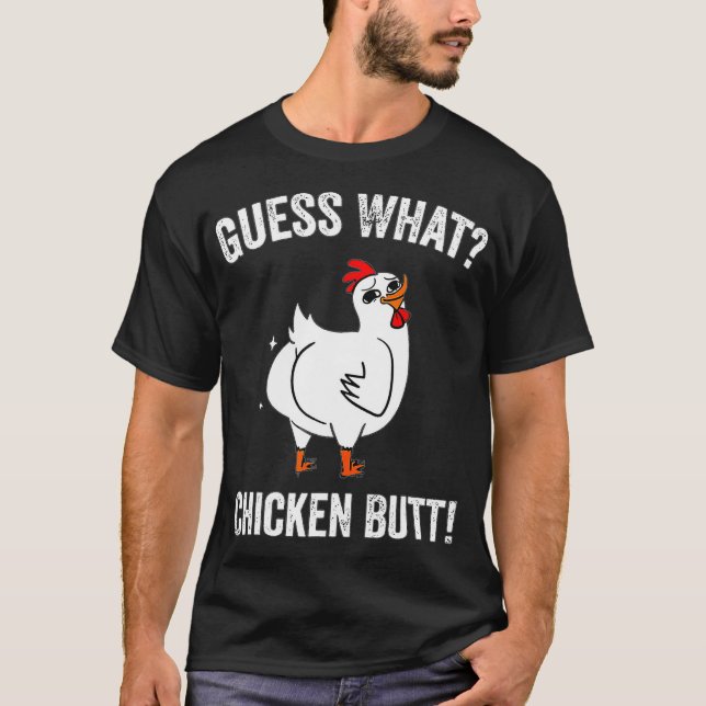 Camiseta Un animal curioso adivina lo que el culo de pollo  (Anverso)