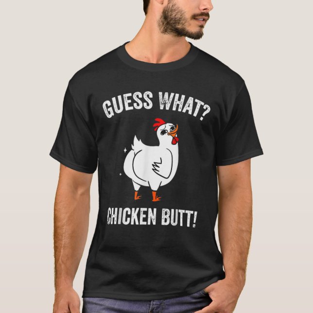 Camiseta Un animal curioso adivina lo que el culo de pollo  (Anverso)