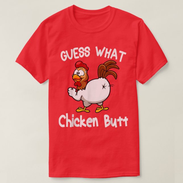 Camiseta Un animal curioso adivina lo que el culo de pollo  (Diseño del anverso)