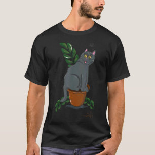 Camiseta Un animal de gato gris y loco para el gato
