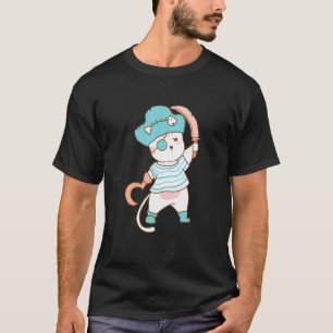 Camiseta Un animal gato gracioso que usa el tema del pirata