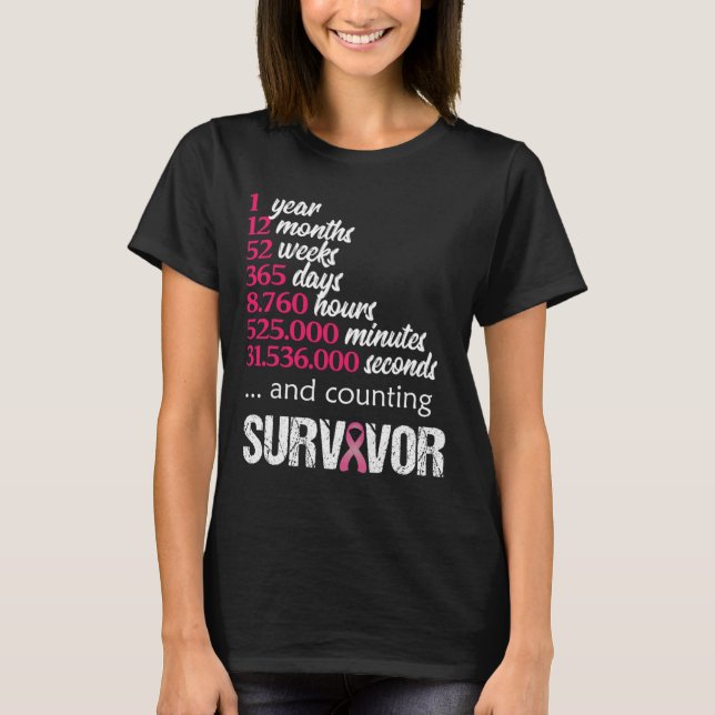 Camiseta Un año de sobreviviente de un regalo de sensibiliz (Anverso)
