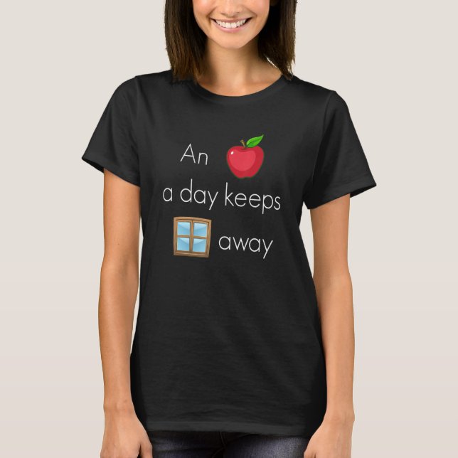 Camiseta Un Apple A Day Mantiene A Windows Fuera De La Fund (Anverso)