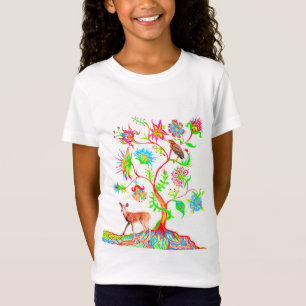 Camiseta Un árbol de la vida, un pájaro y un alba