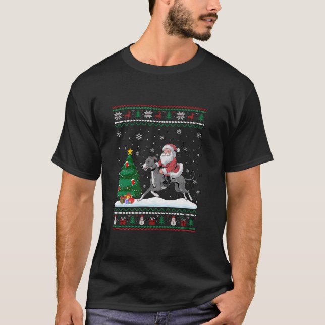 Camiseta Un árbol de Navidad feo alumbra a Santa Rige itali (Anverso)