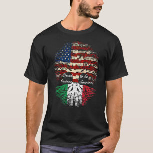 Camiseta Un Árbol Italiano De Bandera Estadounidense Orgull