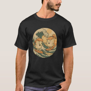 Camiseta Un Arroz Divertido De Sushi Atrapando Olas