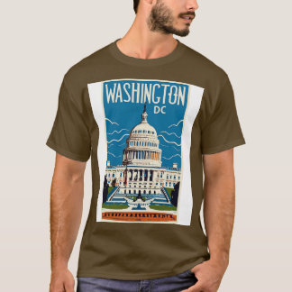 Camiseta Un arte de viaje vintage de Washington DC US TShir