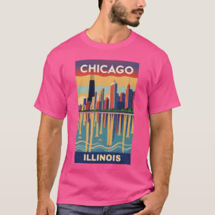 Camiseta Un arte de viajes vintage de Chicago Illinois US 3