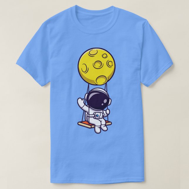 Camiseta Un Astronauta Aburrido Sobre La Luna Y El Carro De (Diseño del anverso)