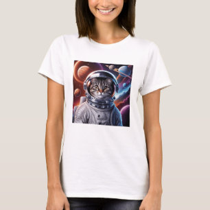 Camiseta Un Astronauta Gato Gracioso En El Espacio