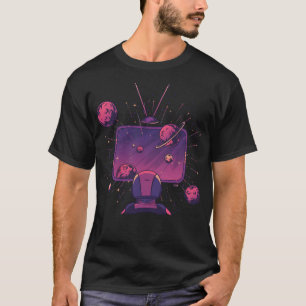 Camiseta Un Astronauta Viendo Una Televisión Espacial