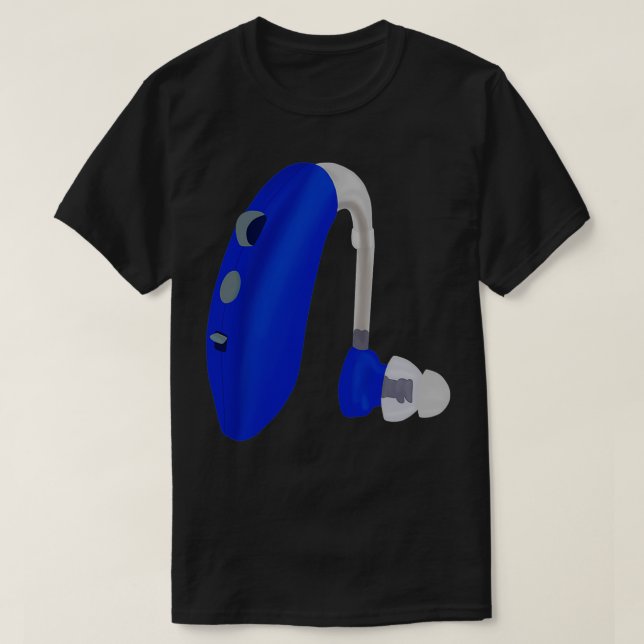 Camiseta Un audífono azul (Diseño del anverso)