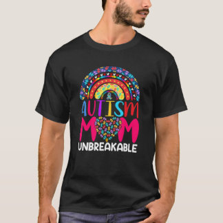Camiseta Un autismo inquebrantable mamá desordenada concien