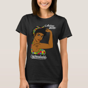 Camiseta Un autismo inquebrantable mamá desordenada concien