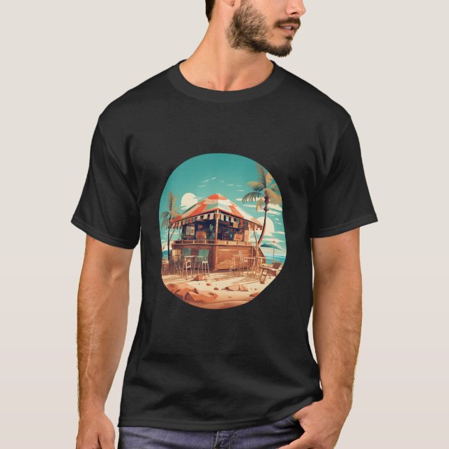 Camiseta Un Bar De Cócteles En El Mar Para Los Amantes Del  (Anverso)