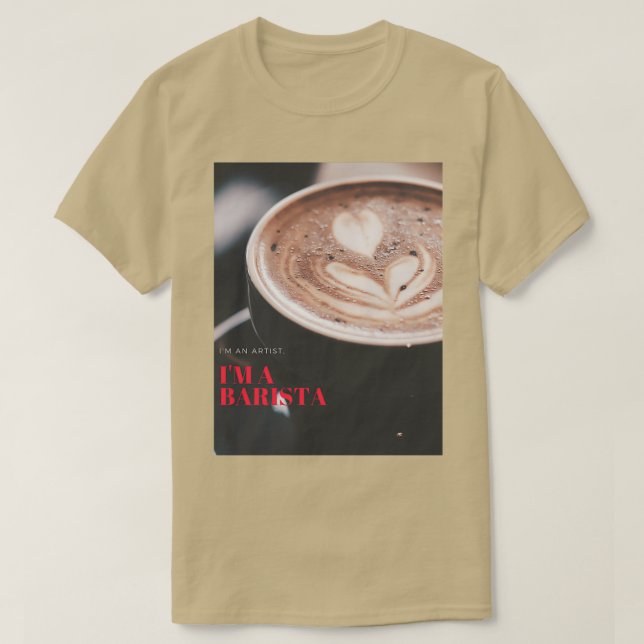 Camiseta un barista es un artista (Diseño del anverso)