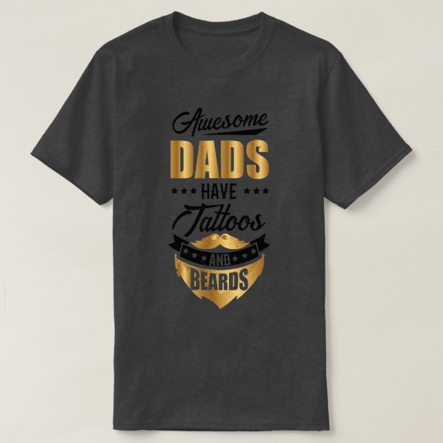 Camiseta Un barrendero dice: padre tatuado barba (Diseño del anverso)