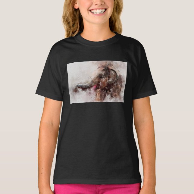 Camiseta Un bebé elefante asiático dulce, feliz y lúdico (Anverso)
