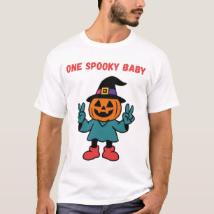 Camiseta Un Bebé Espeluznante Calabaza de Halloween Bruja P
