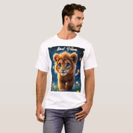 Camiseta Un bebé león mágico caminando en una noche de fant