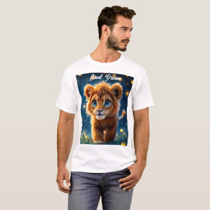 Camiseta Un bebé león mágico caminando en una noche de fant
