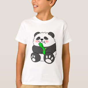 Camiseta Un bebé lindo Panda comiendo una caminata de bambú