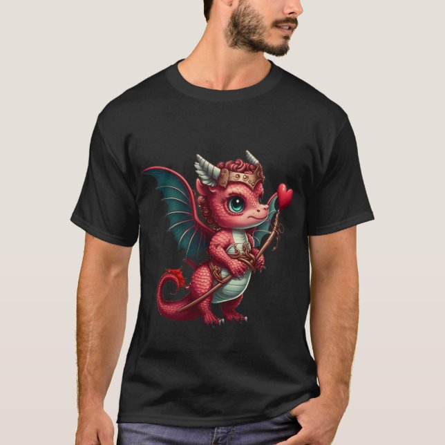 Camiseta Un bebé rojo dragón Valentín (Anverso)