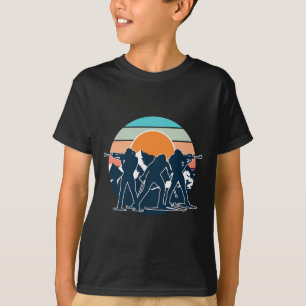 Camiseta Un biatleta con rifle y esquís de cross-country Mo