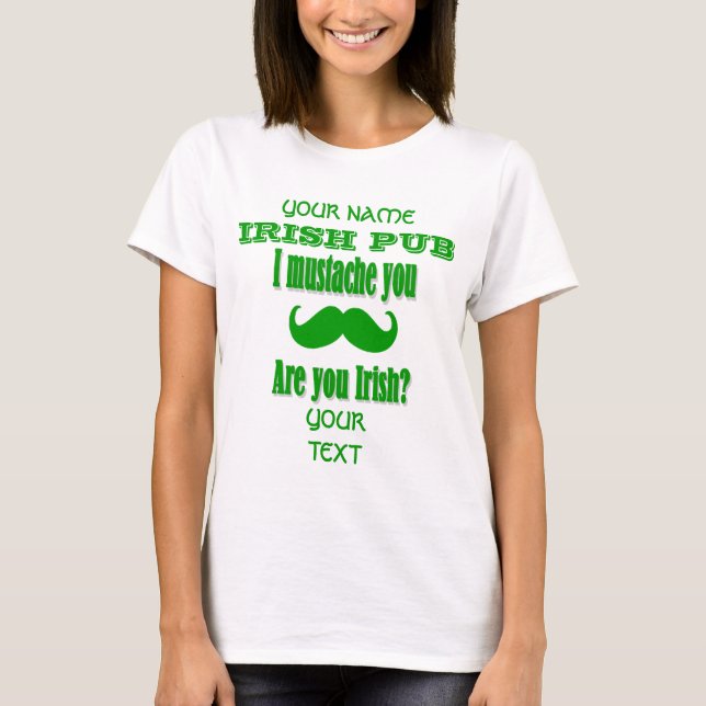 Camiseta Un bigote verde gracioso día de San Patricio (Anverso)