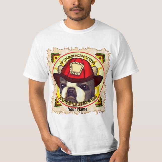 Camiseta Un bombero de Boston terrier (Anverso)