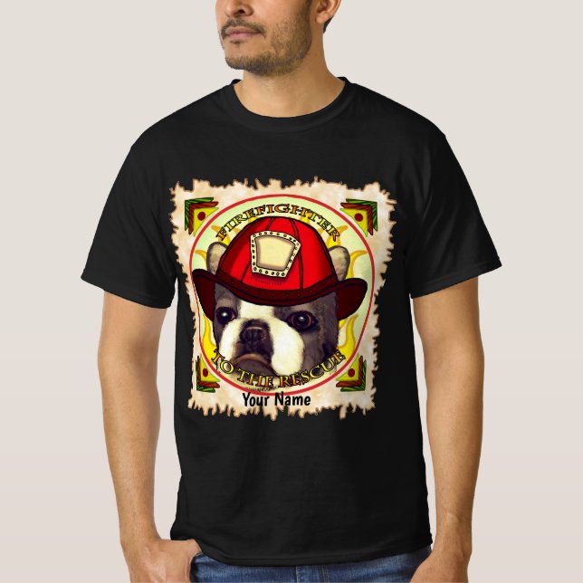 Camiseta Un bombero de Boston terrier (Anverso)