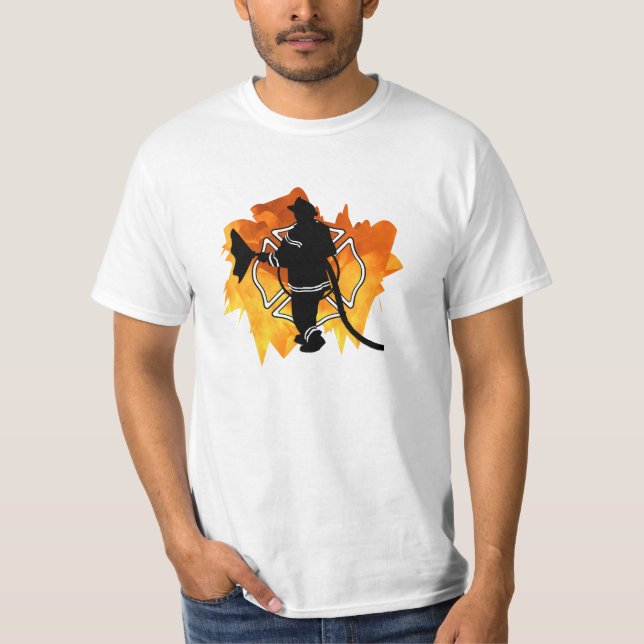 Camiseta Un bombero en llamas (Anverso)