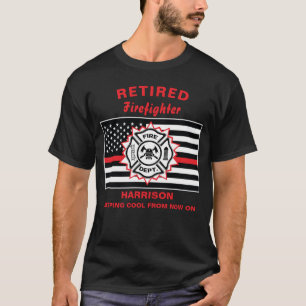 Camiseta Un bombero retirado dice gracioso de la línea roj