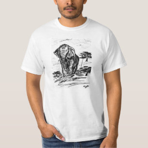 Camiseta Un bosquejo de un elefante africano salvaje