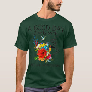 Camiseta Un Buen Día Comienza Con Café Y Colibrí